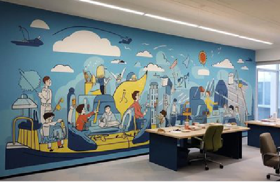 黔西办公室墙绘的特点。