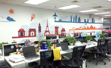 黔西教你设计办公室墙绘的方法。